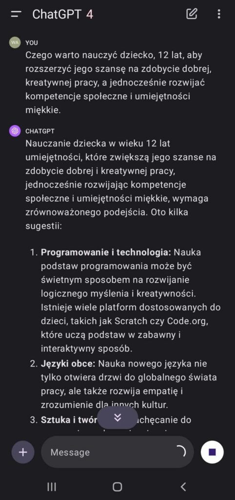 Oto aplikacja ChatGPT Android. Rozpocznij konwersację z GPT-4, przesyłaj zdjęcia, prowadź rozmowy.