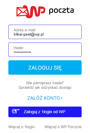 Zobacz, jak przeprowadzić Logowanie do Poczta WP. Podaj adres e-mail i hasło dostępu. 